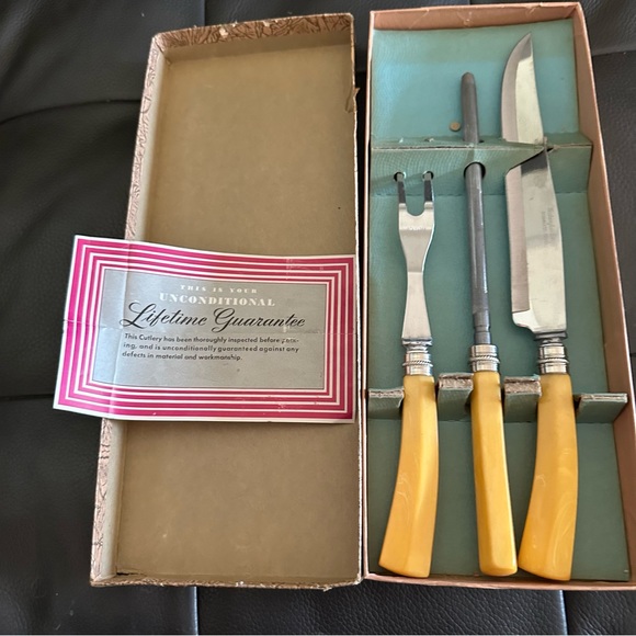 ‘50s ‘60s ‘70 Washington Forge Stainless Steel 3 Carving Knife Set in Orig Box - Picture 4 of 10
